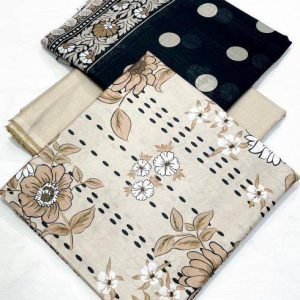 E. By eman 3pc Printed Lawn