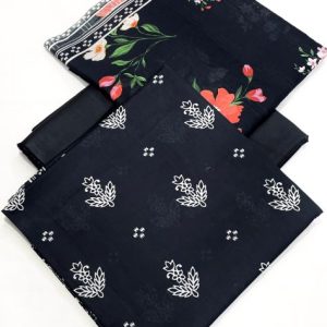 E. By eman 3pc Printed Lawn